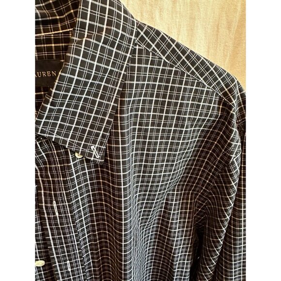 Ralph Lauren‎ Men Shirt Button Up XL Black Check - Picture 2 of 9